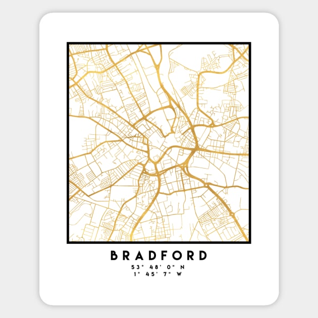 BRADFORD ENGLAND CITY STREET MAP ART Sticker by deificusArt